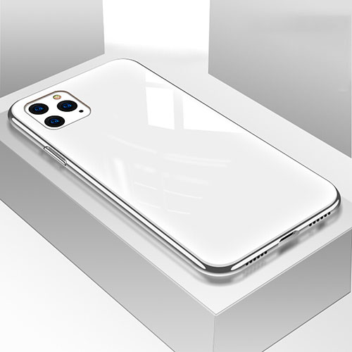 Silicone Frame Mirror Case Cover T05 for Apple iPhone 11 Pro Max White