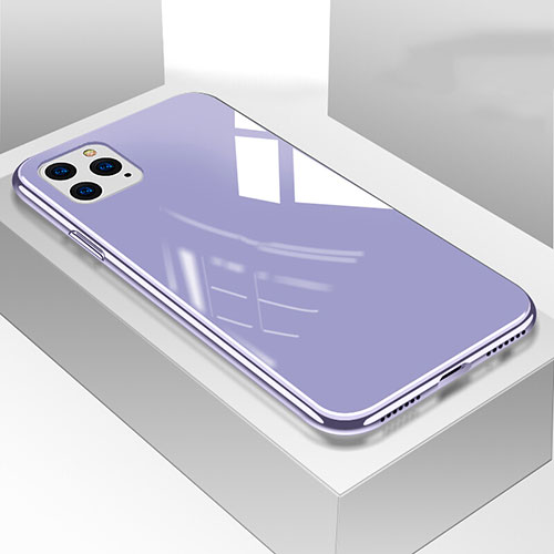 Silicone Frame Mirror Case Cover T05 for Apple iPhone 11 Pro Purple