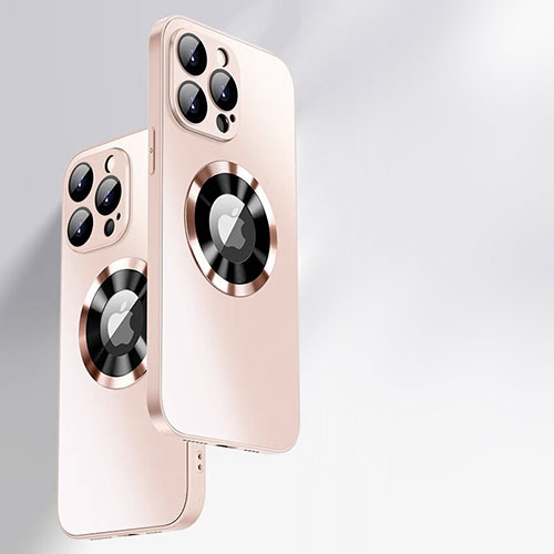 Silicone Frame Mirror Case Cover with Mag-Safe Magnetic for Apple iPhone 13 Pro Max Rose Gold