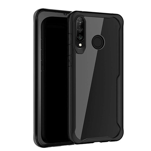 Silicone Frame Mirror Case Cover Z01 for Huawei Nova 4e Black