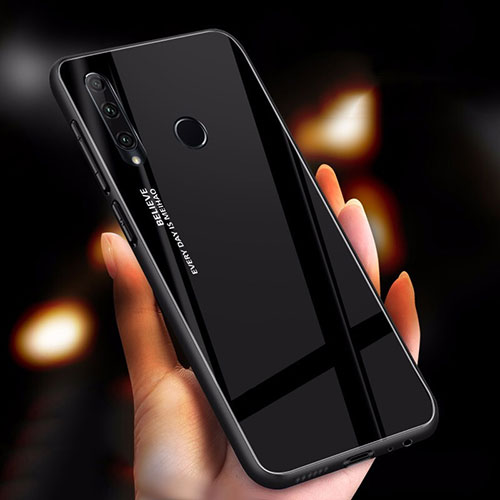 Silicone Frame Mirror Rainbow Gradient Case Cover for Huawei Honor 20 Lite Black