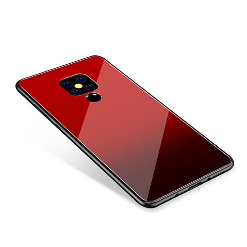Silicone Frame Mirror Rainbow Gradient Case Cover for Huawei Mate 20 Red