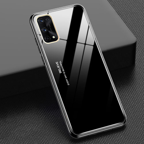 Silicone Frame Mirror Rainbow Gradient Case Cover for Realme Q2 Pro 5G Black