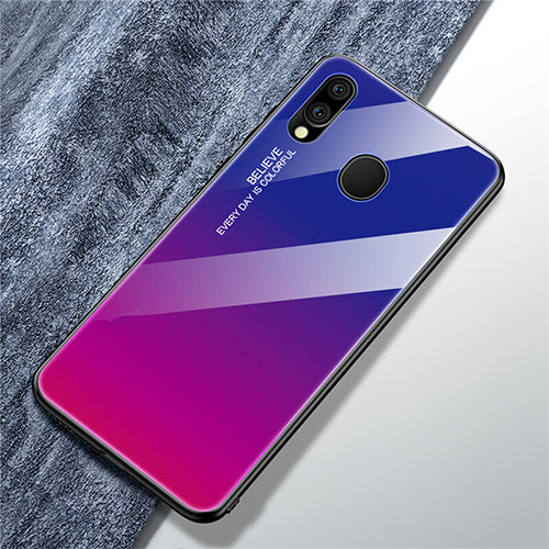 Silicone Frame Mirror Rainbow Gradient Case Cover for Samsung Galaxy A40 Mixed