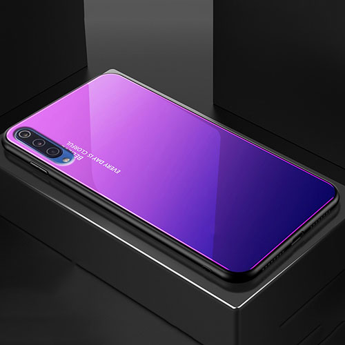 Silicone Frame Mirror Rainbow Gradient Case Cover for Xiaomi Mi 9 Lite Purple