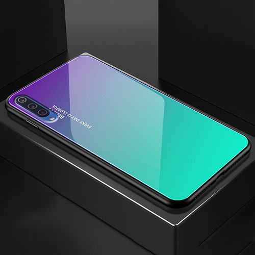 Silicone Frame Mirror Rainbow Gradient Case Cover for Xiaomi Mi 9 Pro Green