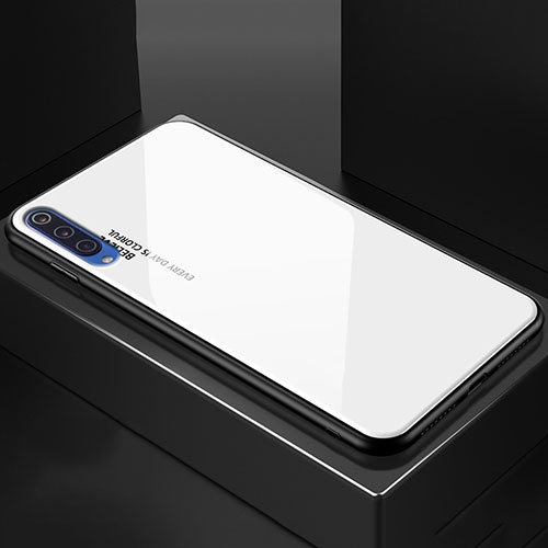 Silicone Frame Mirror Rainbow Gradient Case Cover for Xiaomi Mi 9 Pro White