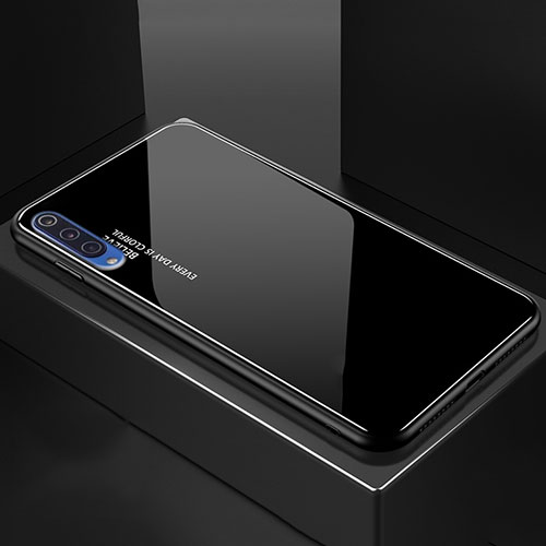 Silicone Frame Mirror Rainbow Gradient Case Cover for Xiaomi Mi A3 Lite Black