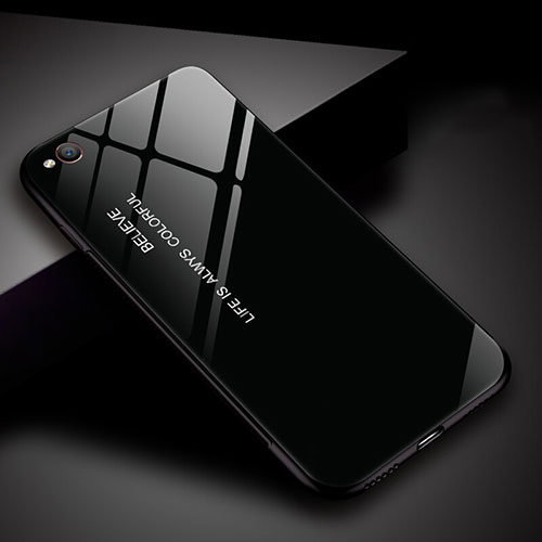 Silicone Frame Mirror Rainbow Gradient Case Cover for Xiaomi Redmi Go Black