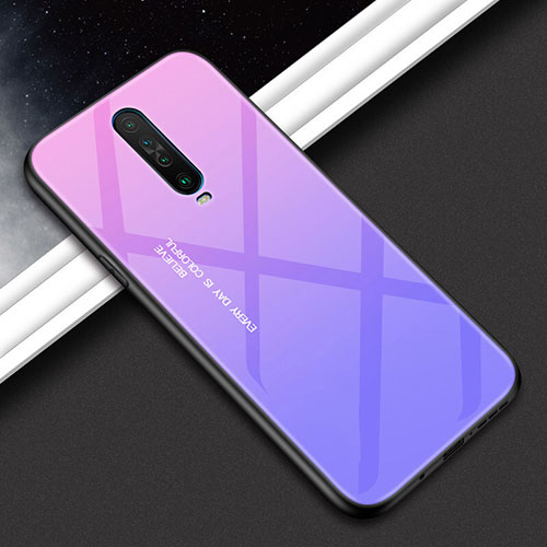 Silicone Frame Mirror Rainbow Gradient Case Cover for Xiaomi Redmi K30 5G Purple