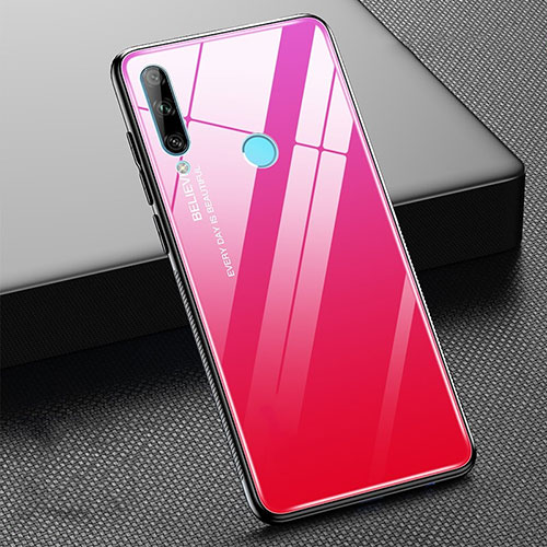 Silicone Frame Mirror Rainbow Gradient Case Cover H02 for Huawei Honor 20 Lite Red