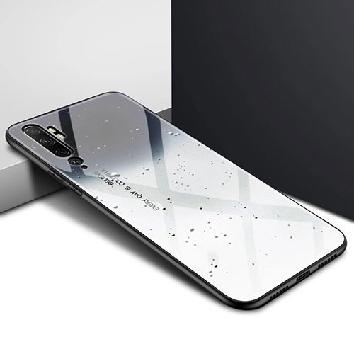 Silicone Frame Mirror Rainbow Gradient Case Cover H02 for Xiaomi Mi Note 10 Gray