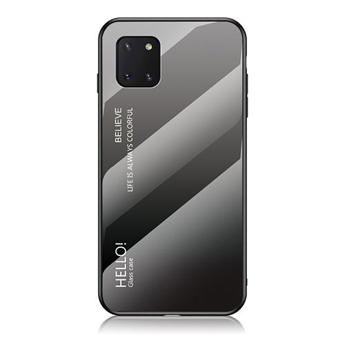 Silicone Frame Mirror Rainbow Gradient Case Cover LS1 for Samsung Galaxy M60s Dark Gray