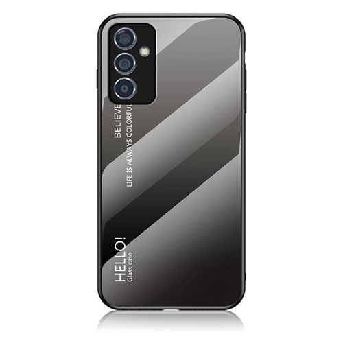 Silicone Frame Mirror Rainbow Gradient Case Cover LS1 for Samsung Galaxy Quantum2 5G Dark Gray