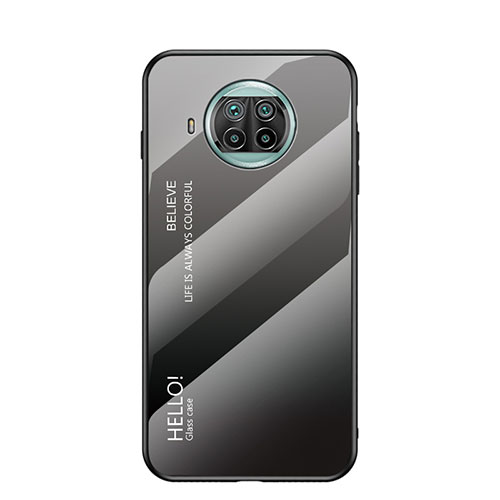 Silicone Frame Mirror Rainbow Gradient Case Cover LS1 for Xiaomi Mi 10T Lite 5G Dark Gray