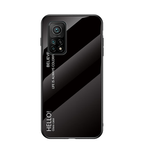 Silicone Frame Mirror Rainbow Gradient Case Cover LS1 for Xiaomi Redmi K30S 5G Black