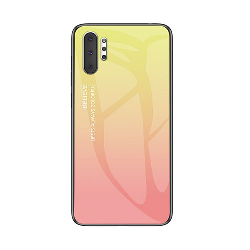 Silicone Frame Mirror Rainbow Gradient Case Cover M01 for Samsung Galaxy Note 10 Plus 5G Yellow