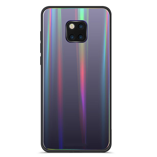Silicone Frame Mirror Rainbow Gradient Case Cover M02 for Huawei Mate 20 Pro Black