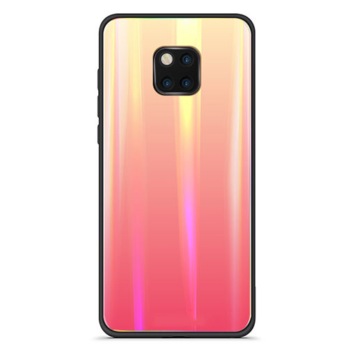 Silicone Frame Mirror Rainbow Gradient Case Cover M02 for Huawei Mate 20 Pro Red