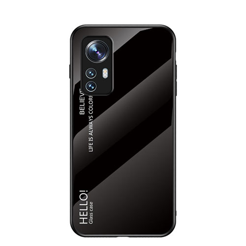Silicone Frame Mirror Rainbow Gradient Case Cover M02 for Xiaomi Mi 12 5G Black