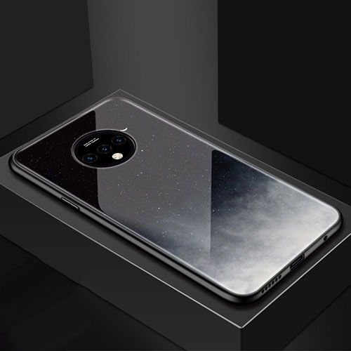 Silicone Frame Starry Sky Mirror Case Cover for OnePlus 7T Gray