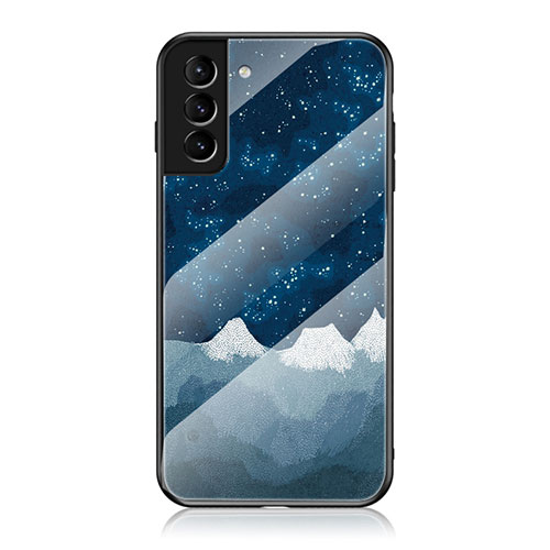 Silicone Frame Starry Sky Mirror Case Cover for Samsung Galaxy S21 FE 5G Blue