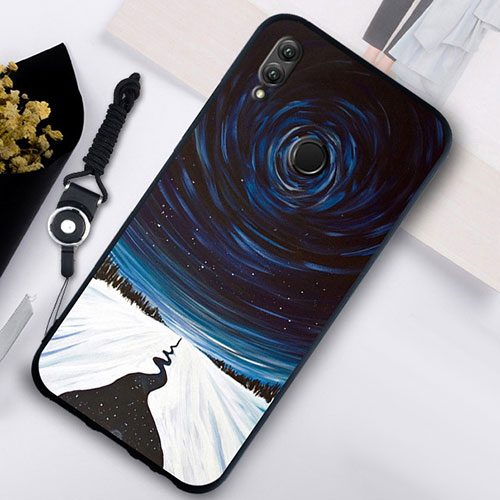 Silicone Frame Starry Sky Mirror Case S06 for Huawei Honor 10 Lite Black