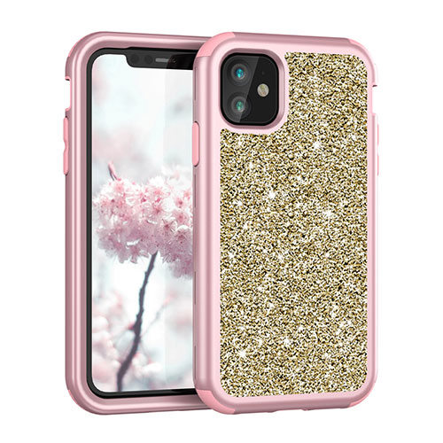 Silicone Matte Finish and Plastic Back Cover Case 360 Degrees Bling-Bling for Apple iPhone 11 Mixed