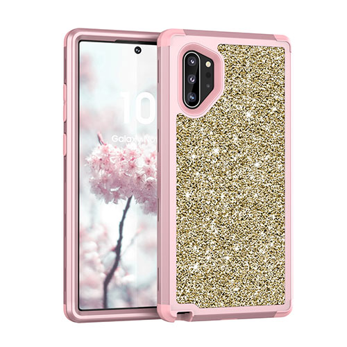 Silicone Matte Finish and Plastic Back Cover Case 360 Degrees Bling-Bling for Samsung Galaxy Note 10 Plus 5G Mixed