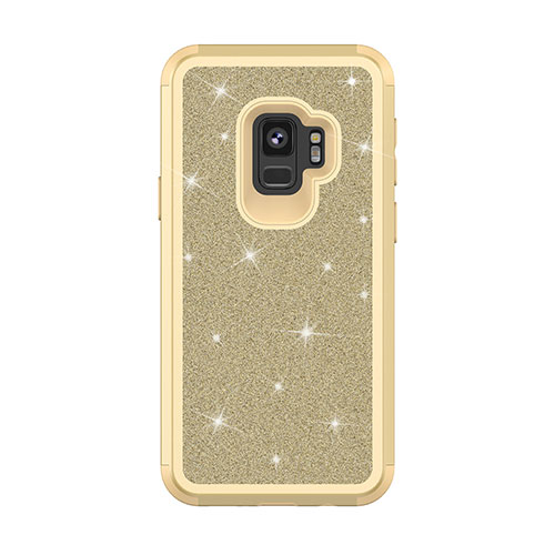 Silicone Matte Finish and Plastic Back Cover Case 360 Degrees Bling-Bling for Samsung Galaxy S9 Mixed