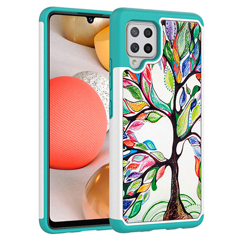 Silicone Matte Finish and Plastic Back Cover Case 360 Degrees JX1 for Samsung Galaxy A42 5G Green