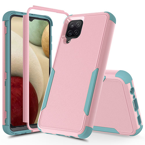 Silicone Matte Finish and Plastic Back Cover Case 360 Degrees MQ1 for Samsung Galaxy M12 Pink
