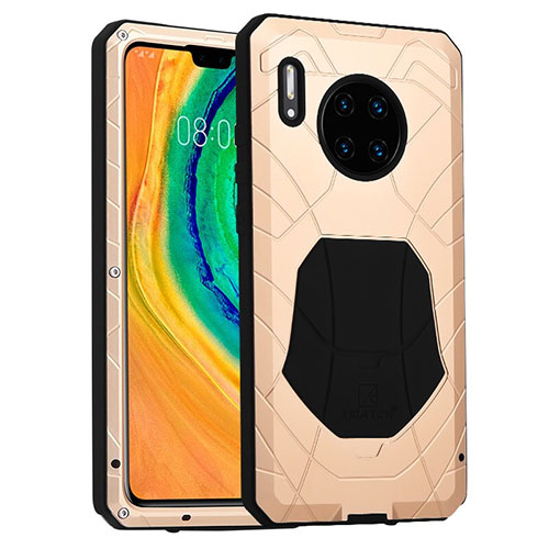 Silicone Matte Finish and Plastic Back Cover Case 360 Degrees R01 for Huawei Mate 30E Pro 5G Gold
