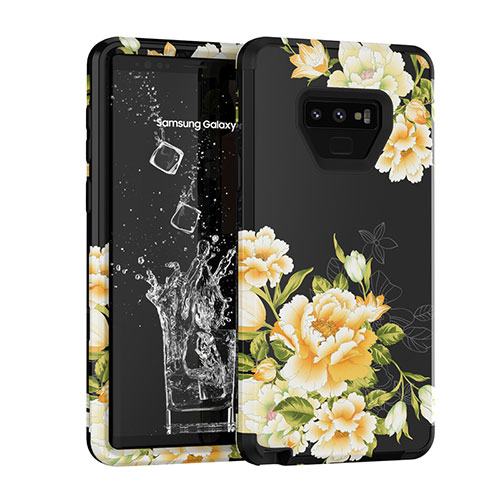 Silicone Matte Finish and Plastic Back Cover Case 360 Degrees U01 for Samsung Galaxy Note 9 Black