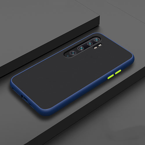 Silicone Matte Finish and Plastic Back Cover Case D01 for Xiaomi Mi Note 10 Blue