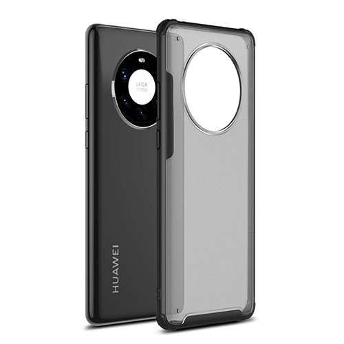 Silicone Matte Finish and Plastic Back Cover Case for Huawei Mate 40 Pro+ Plus Black