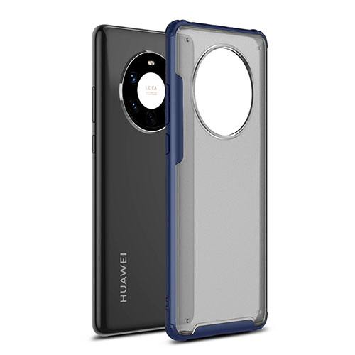Silicone Matte Finish and Plastic Back Cover Case for Huawei Mate 40 Pro+ Plus Blue