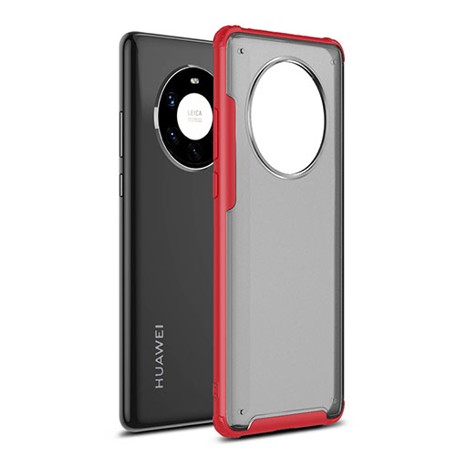 Silicone Matte Finish and Plastic Back Cover Case for Huawei Mate 40 Pro+ Plus Red