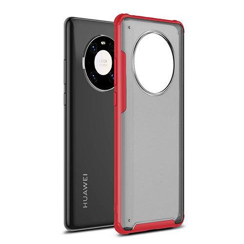 Silicone Matte Finish and Plastic Back Cover Case for Huawei Mate 40E 4G Red
