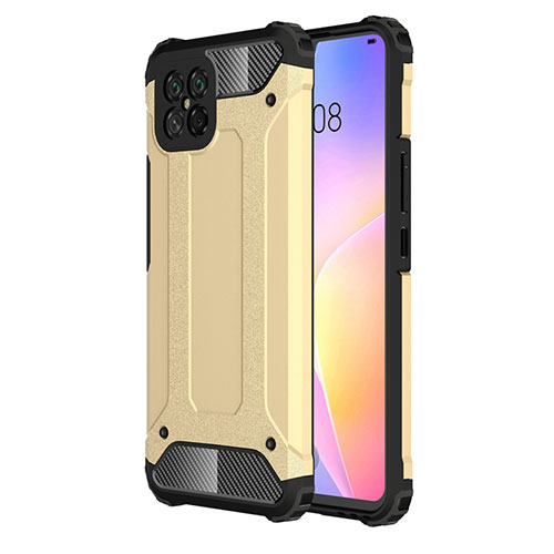 Silicone Matte Finish and Plastic Back Cover Case for Huawei Nova 8 SE 5G Gold