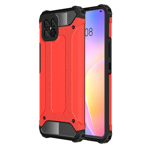 Silicone Matte Finish and Plastic Back Cover Case for Huawei Nova 8 SE 5G Red