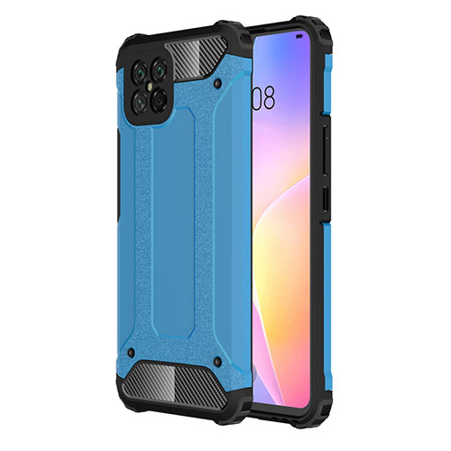 Silicone Matte Finish and Plastic Back Cover Case for Huawei Nova 8 SE 5G Sky Blue