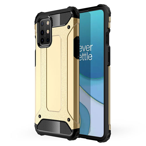 Silicone Matte Finish and Plastic Back Cover Case for OnePlus 8T 5G Gold