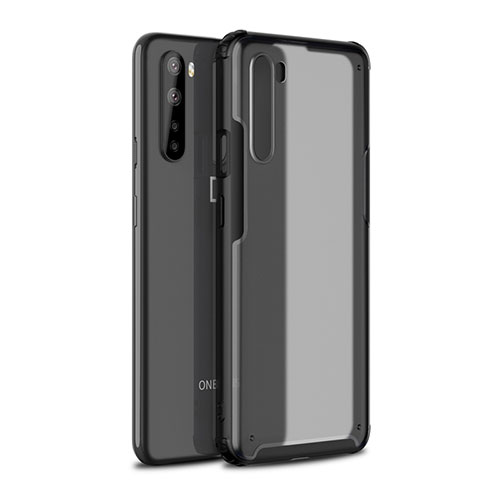 Silicone Matte Finish and Plastic Back Cover Case for OnePlus Nord Black