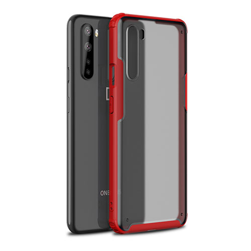 Silicone Matte Finish and Plastic Back Cover Case for OnePlus Nord Red
