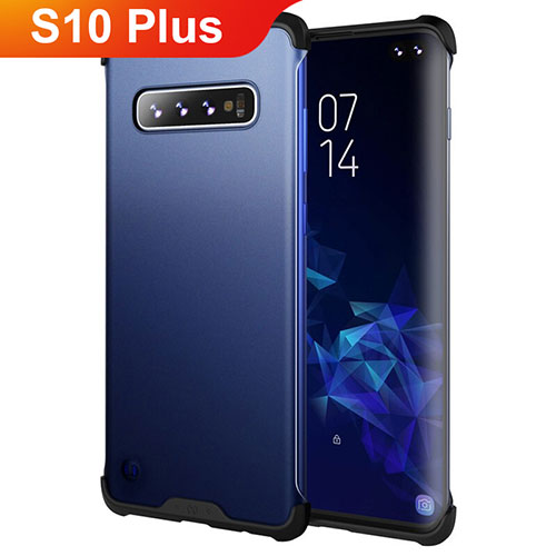 Silicone Matte Finish and Plastic Back Cover Case for Samsung Galaxy S10 Plus Blue