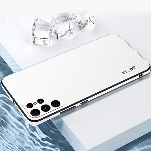 Silicone Matte Finish and Plastic Back Cover Case for Samsung Galaxy S21 Ultra 5G White
