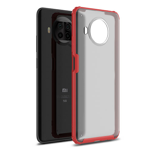 Silicone Matte Finish and Plastic Back Cover Case for Xiaomi Mi 10T Lite 5G Red