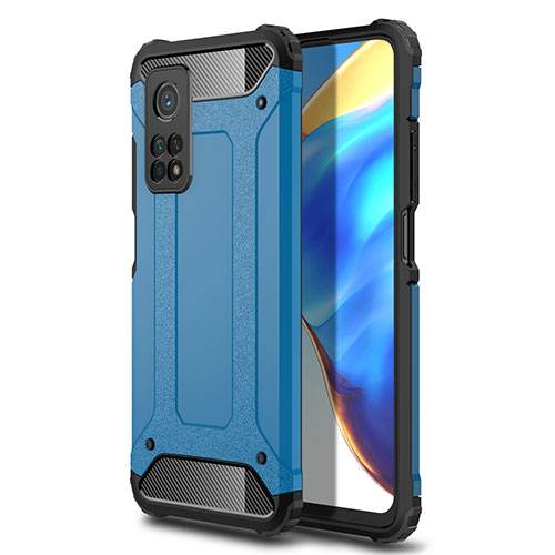 Silicone Matte Finish and Plastic Back Cover Case for Xiaomi Mi 10T Pro 5G Sky Blue