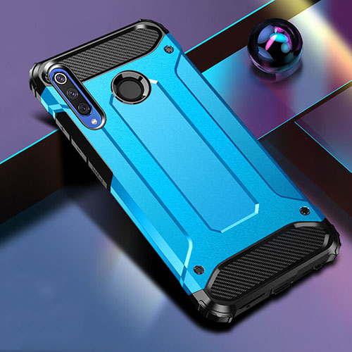 Silicone Matte Finish and Plastic Back Cover Case K01 for Huawei Honor 20 Lite Blue